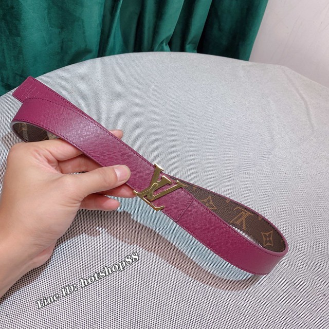 LV新款女士皮帶 路易威登雙面腰帶  jjp2463
